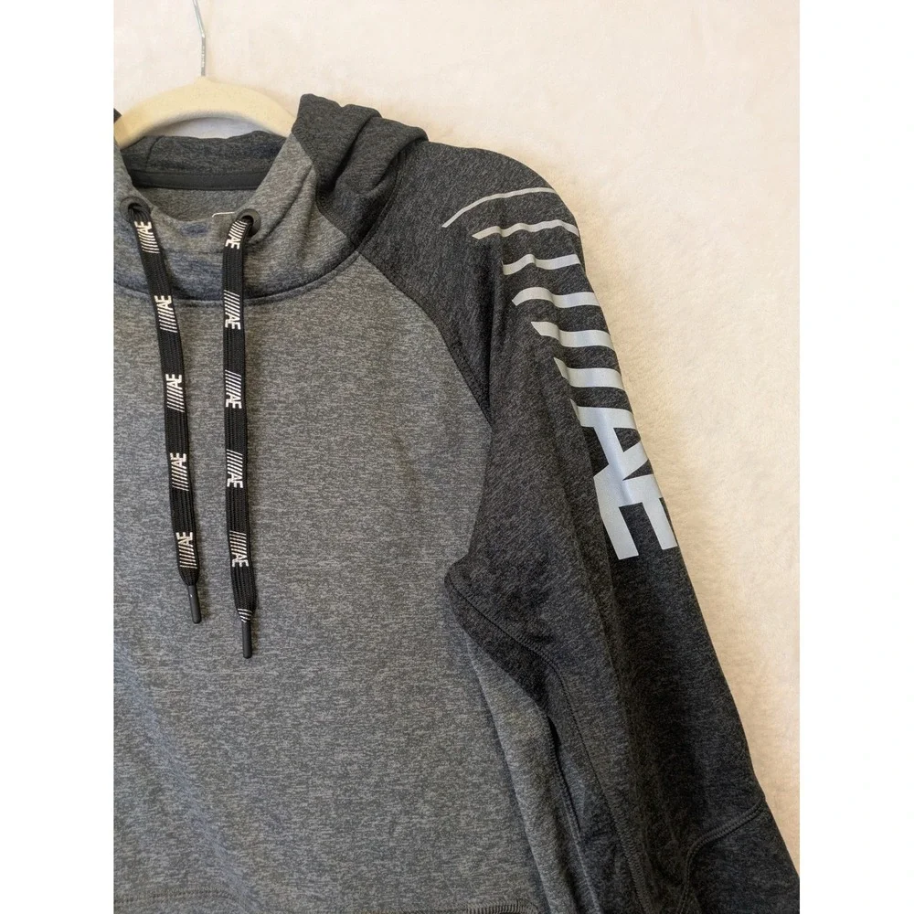 American Eagle Outfitters Men's‎ Size S Flex Hoodie Gray Heathered Raglan